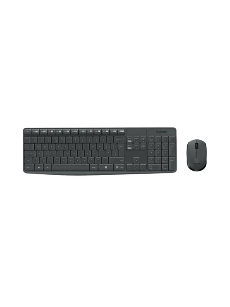 კლავიატურა-მაუსი: Logitech MK235 Wireless Keyboard and Mouse Combo EN/RU Grey - 920-007948