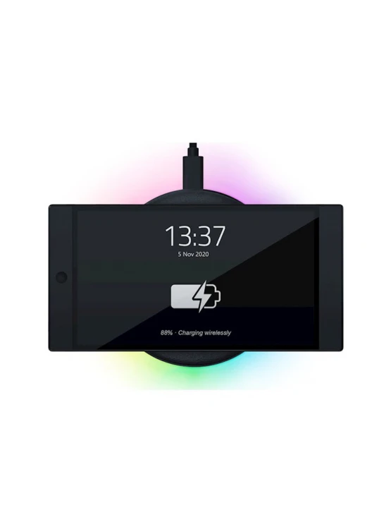დამტენი: Razer Charging Pad Chroma 10W Fast WL Charger RGB Black - RC21-01600100-R371