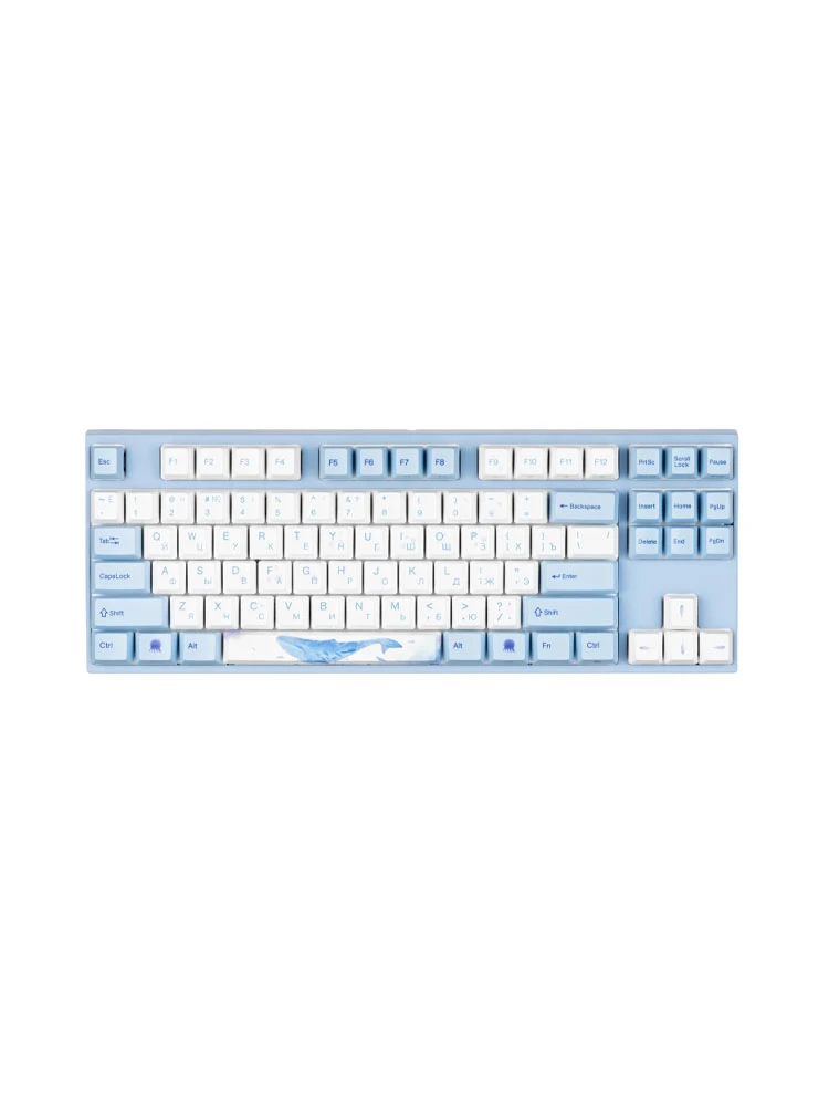 კლავიატურა: Varmilo VEM87 Sea Melody EC V2 Ivy UA Gaming Keyboard White/Blue - A33A038B1A3A17A033