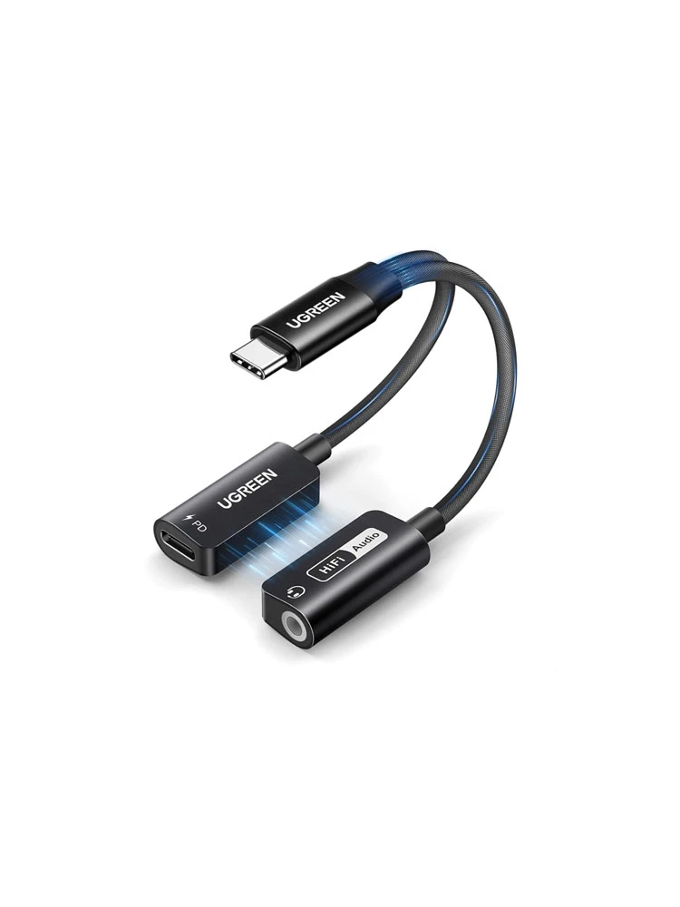 აუდიო ადაპტერი: UGREEN CM721 25837 Type-C to 3.5mm Audio Adapter Black