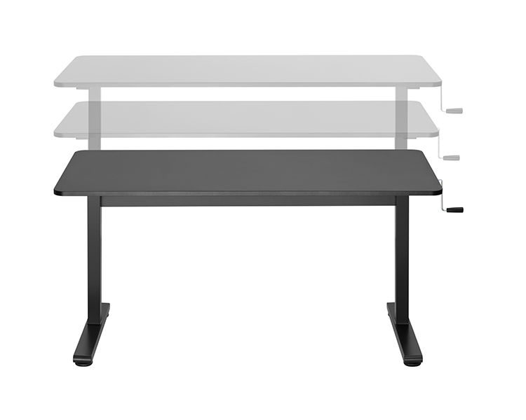 Desk: Vertex VX-MSSD-02B Affordable Manual Sit-Stand Desk Black