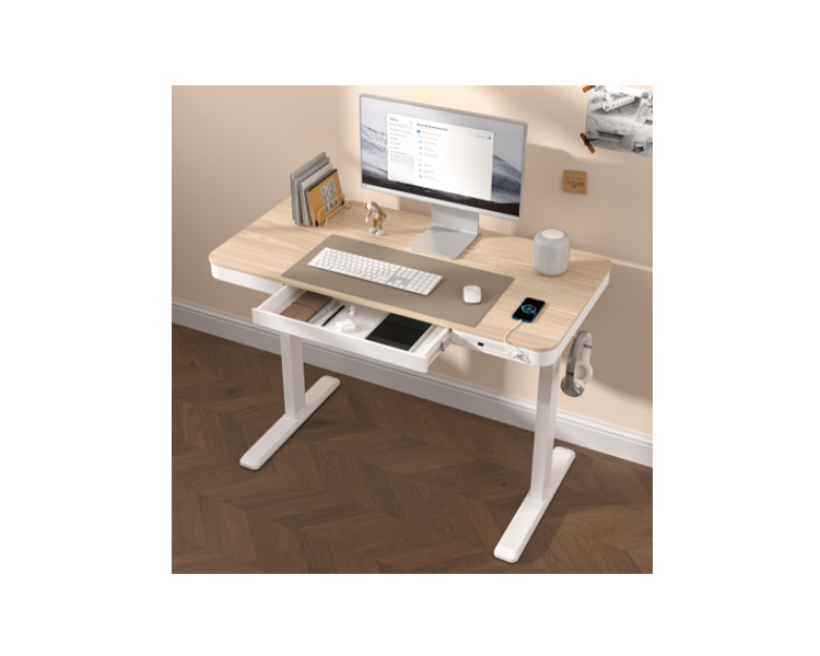 Desk: Vertex VX-1SSD-01NW Single Motor Sit-Stand Desk with Drawer & Memory Control