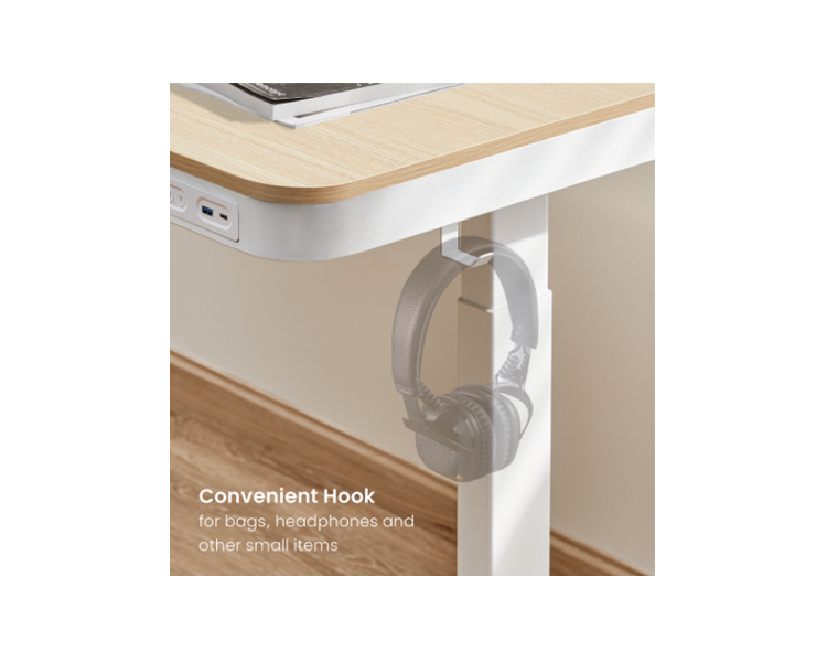 Desk: Vertex VX-1SSD-01NW Single Motor Sit-Stand Desk with Drawer & Memory Control